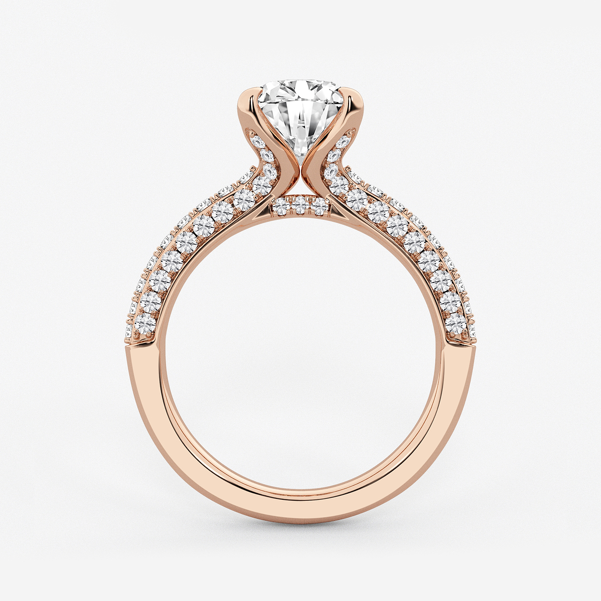 Additional Image 1 for  3 1/8 ctw Round Lab Grown Diamond Micro Pave Bridal Set