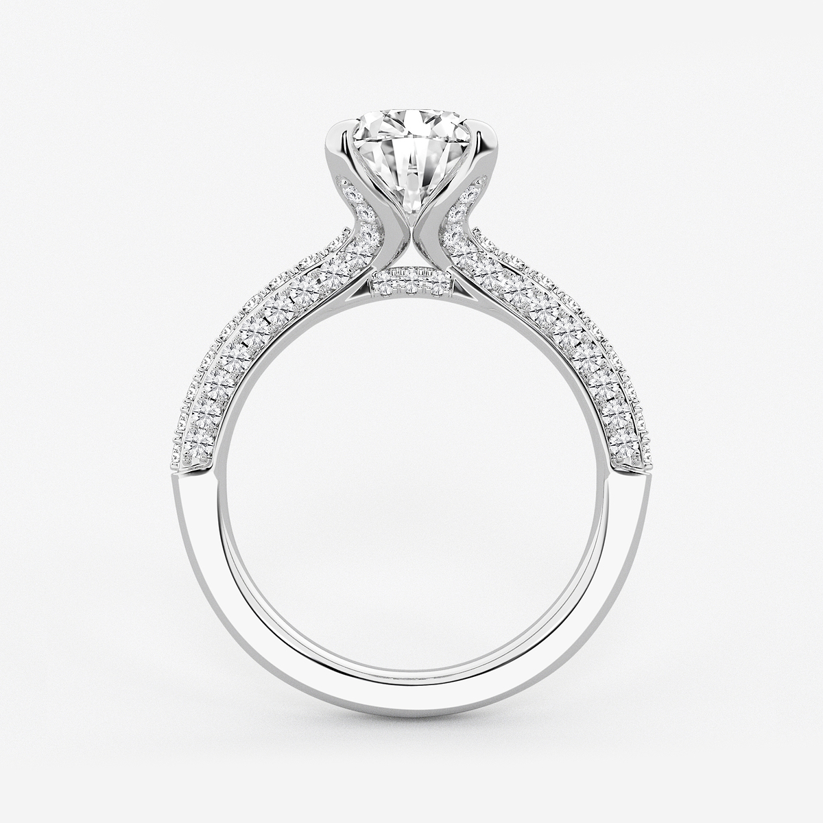 Additional Image 1 for  3 1/8 ctw Round Lab Grown Diamond Micro Pave Bridal Set
