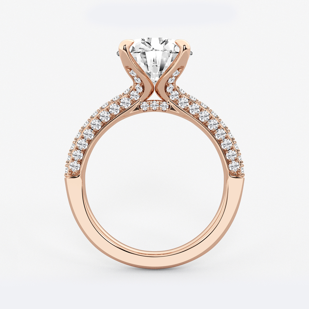 Additional Image 1 for  4 1/8 ctw Round Lab Grown Diamond Micro Pave Bridal Set