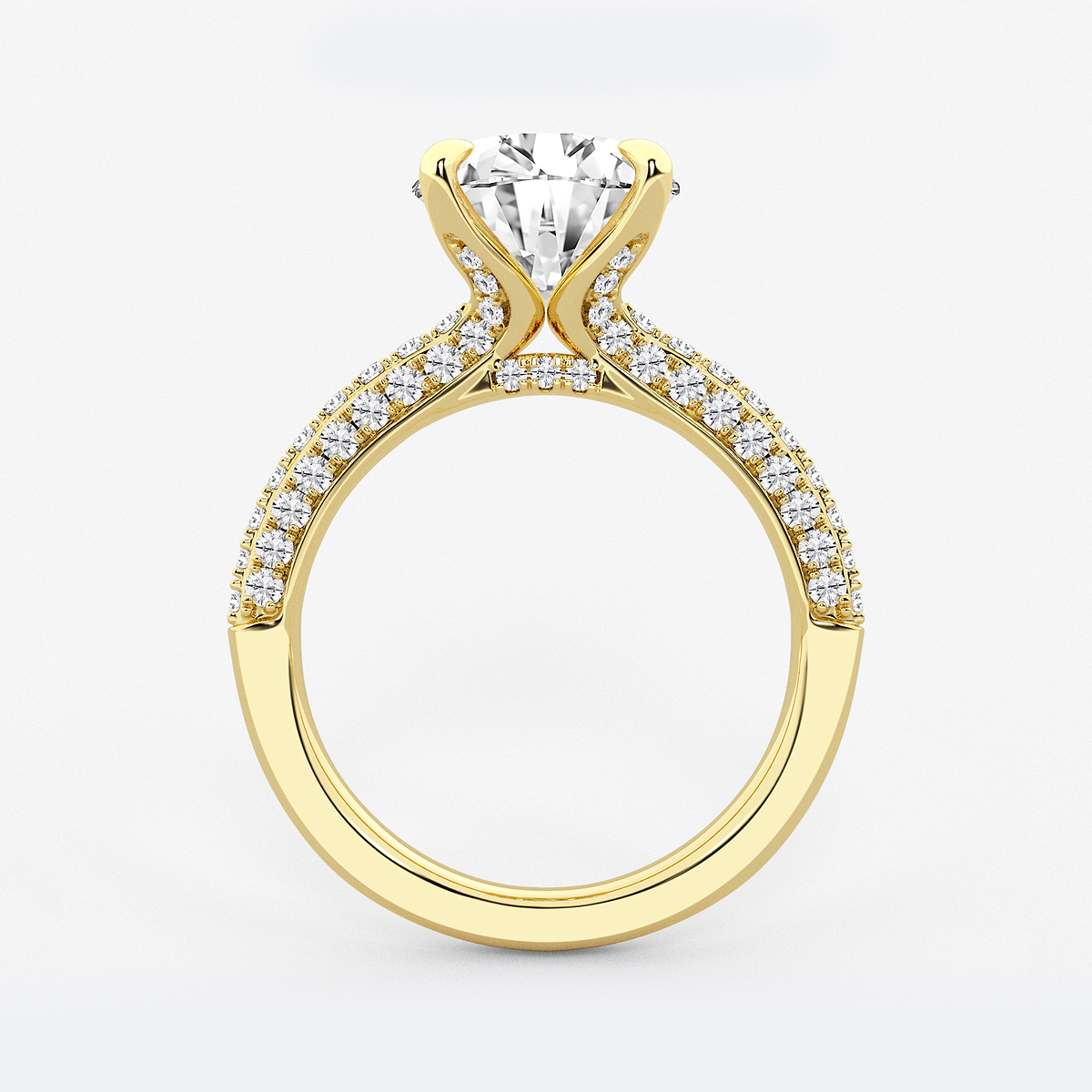 Additional Image 1 for  4 1/8 ctw Round Lab Grown Diamond Micro Pave Bridal Set