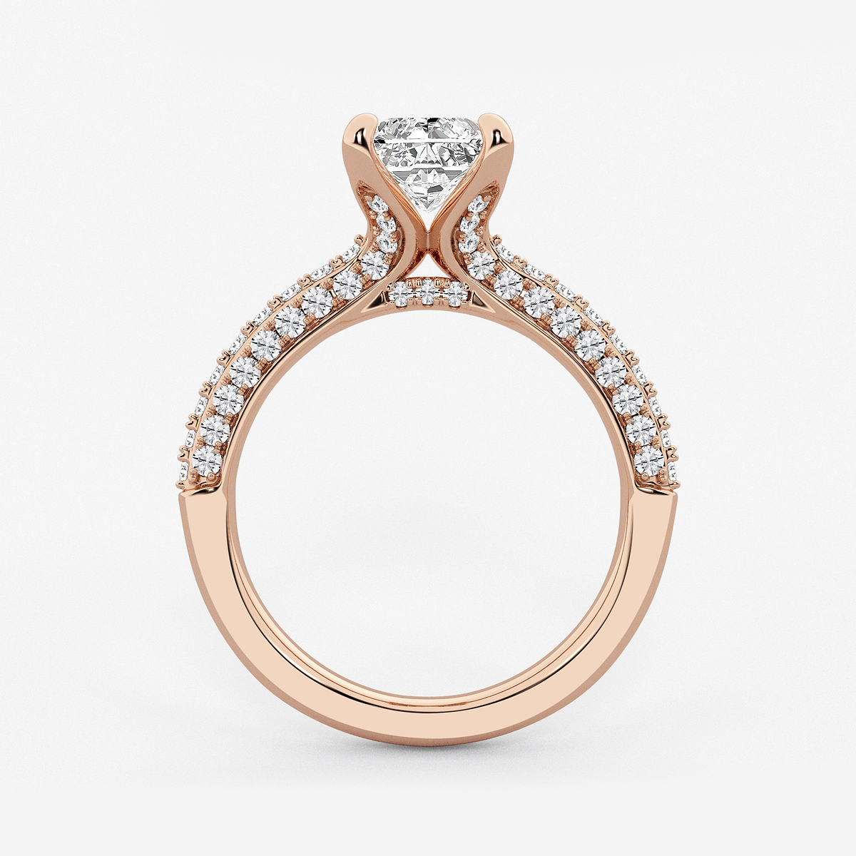 Additional Image 1 for  3 1/8 ctw Radiant Lab Grown Diamond Micro Pave Bridal Set
