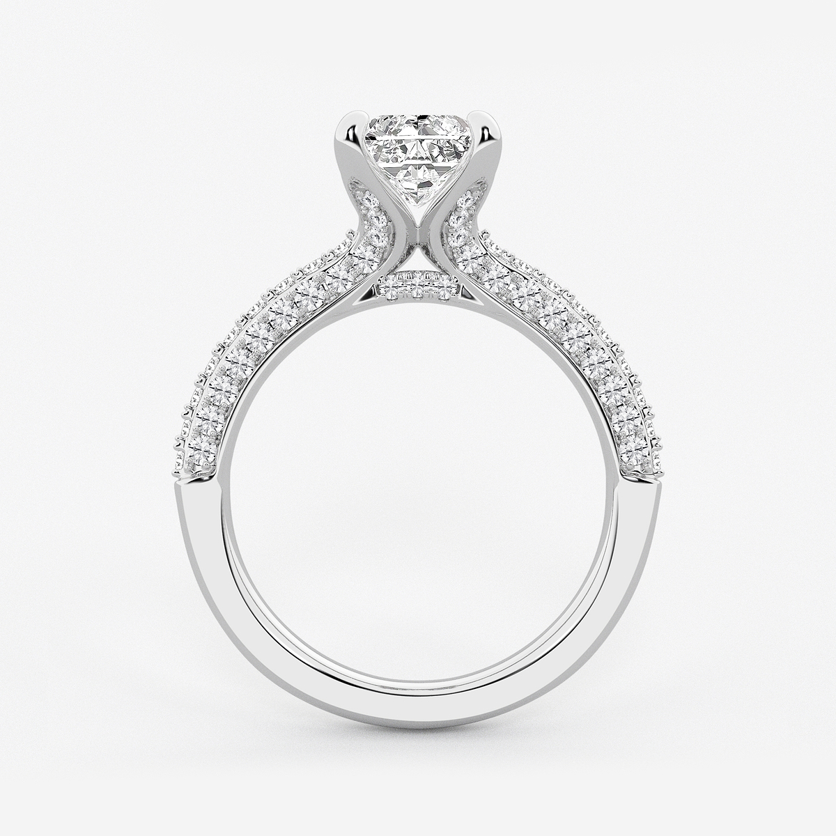 Additional Image 1 for  3 1/8 ctw Radiant Lab Grown Diamond Micro Pave Bridal Set