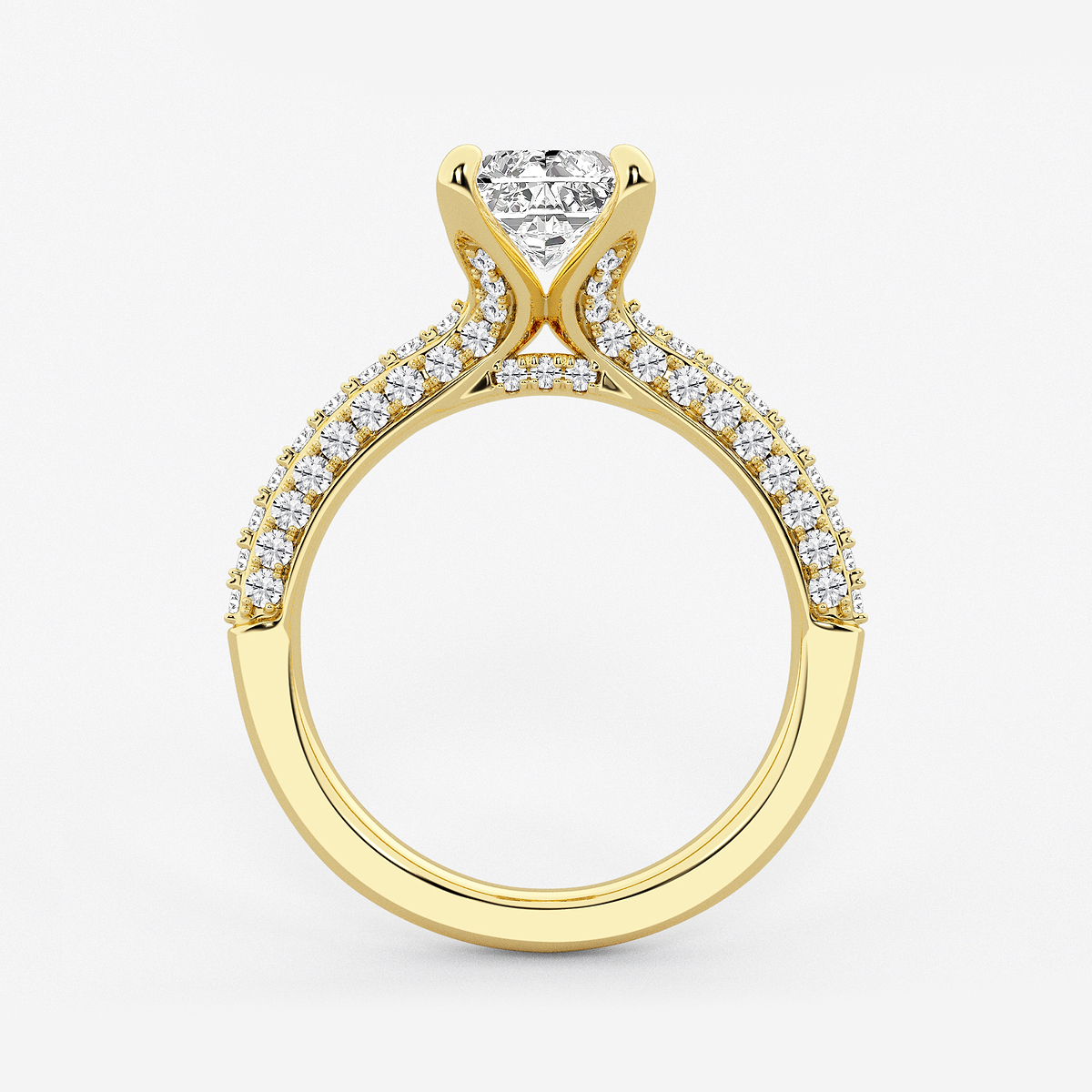 Additional Image 1 for  3 1/8 ctw Radiant Lab Grown Diamond Micro Pave Bridal Set