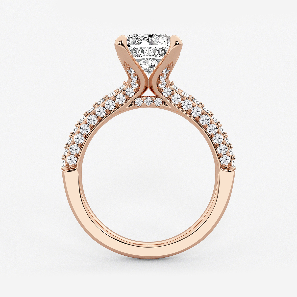 Additional Image 1 for  4 1/8 ctw Radiant Lab Grown Diamond Micro Pave Bridal Set