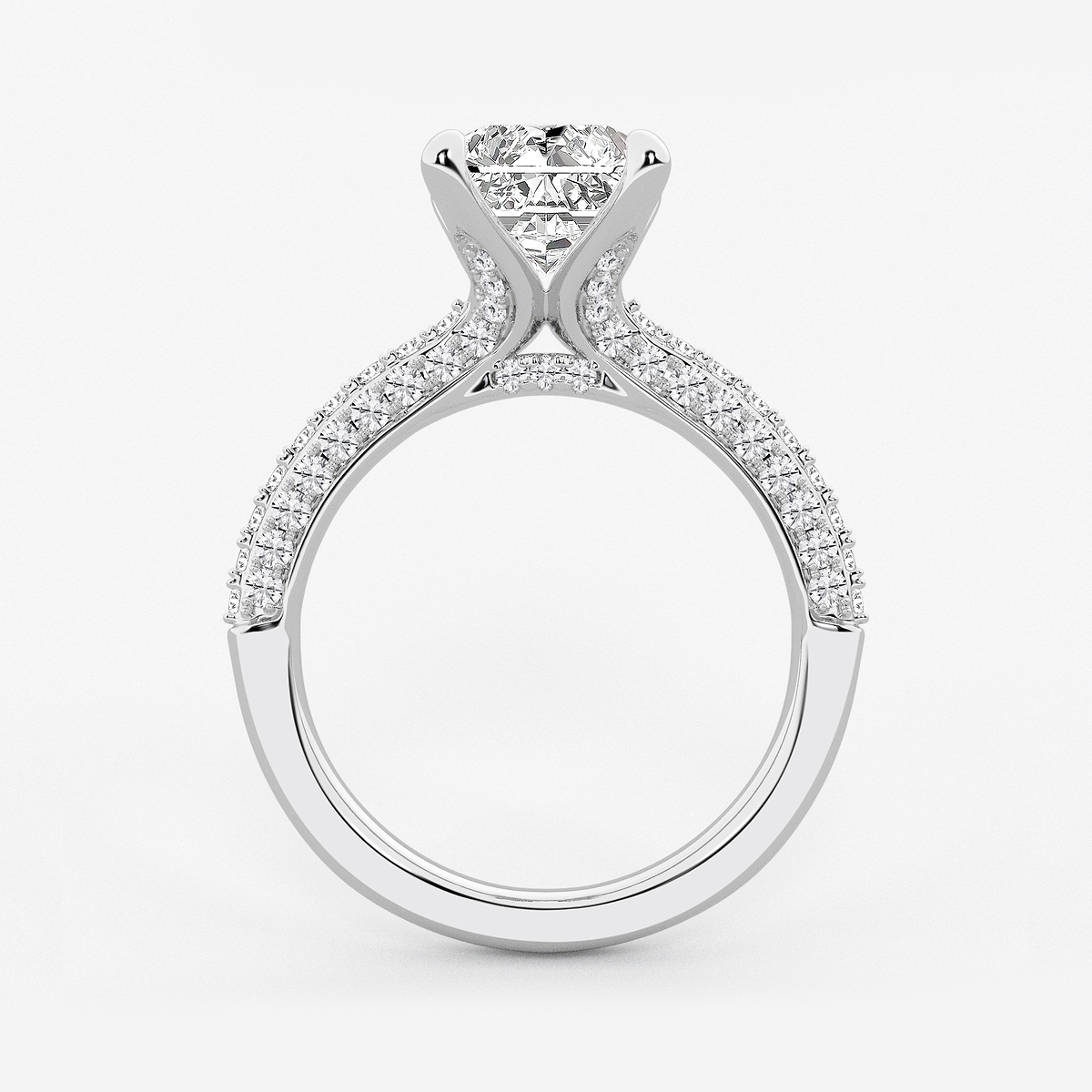 Additional Image 1 for  4 1/8 ctw Radiant Lab Grown Diamond Micro Pave Bridal Set