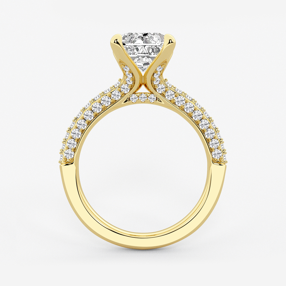 Additional Image 1 for  4 1/8 ctw Radiant Lab Grown Diamond Micro Pave Bridal Set