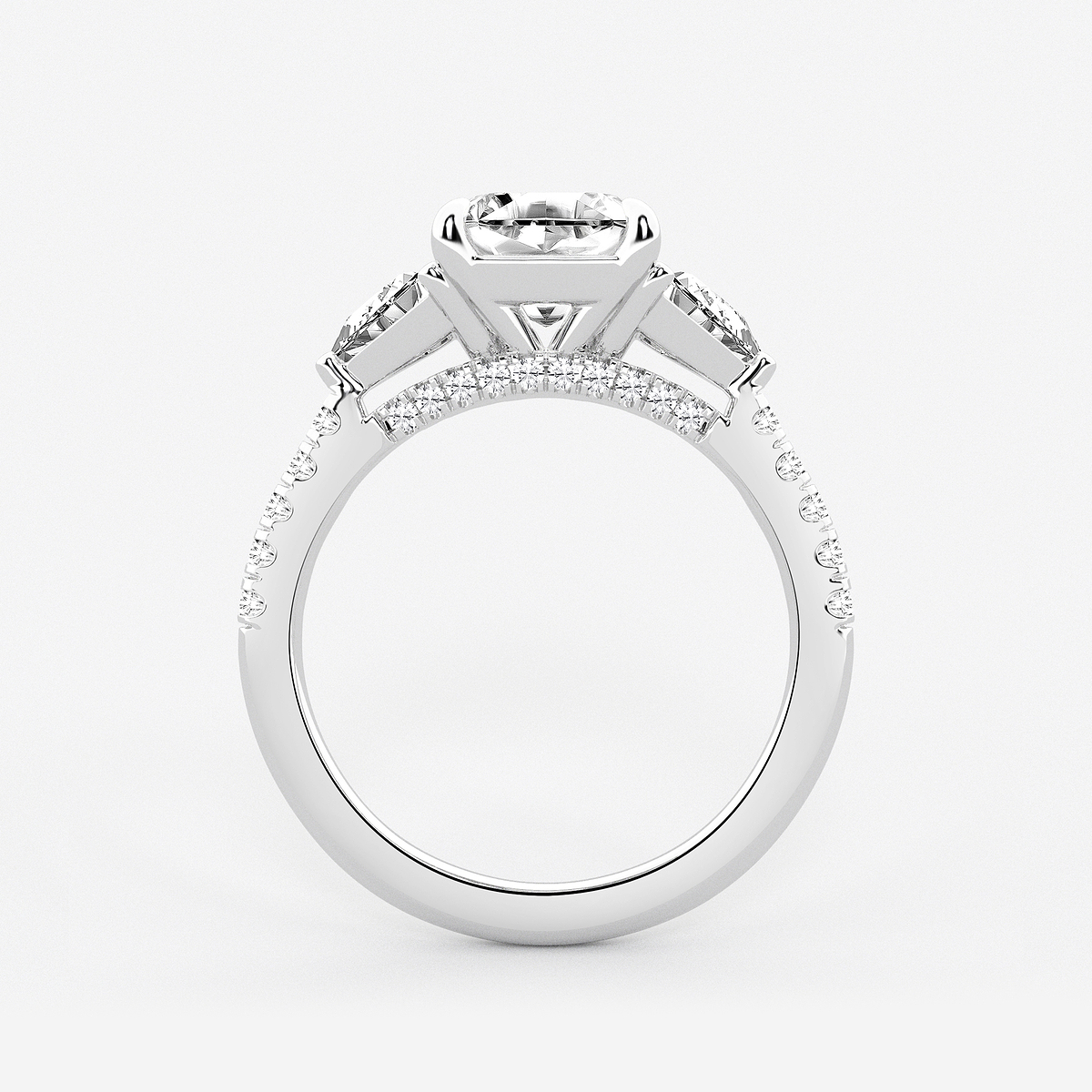 Additional Image 1 for  3 1/4 ctw Asscher Lab Grown Diamond Three-Stone Bridal Set