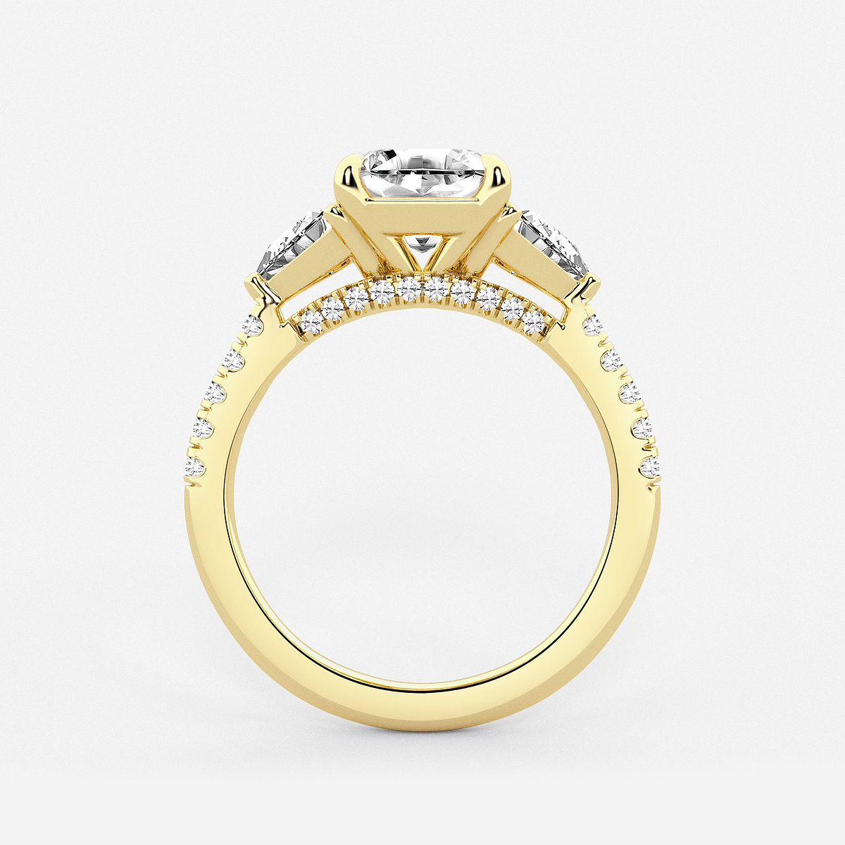 Additional Image 1 for  3 1/4 ctw Asscher Lab Grown Diamond Three-Stone Bridal Set