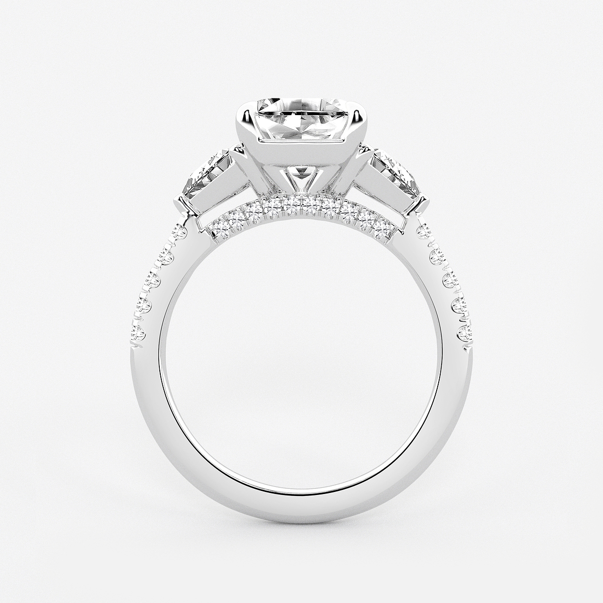 Additional Image 1 for  3 3/4 ctw Asscher Lab Grown Diamond Three-Stone Bridal Set