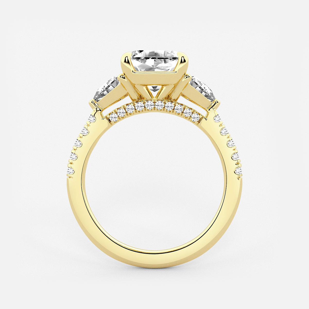 Additional Image 1 for  3 3/4 ctw Asscher Lab Grown Diamond Three-Stone Bridal Set