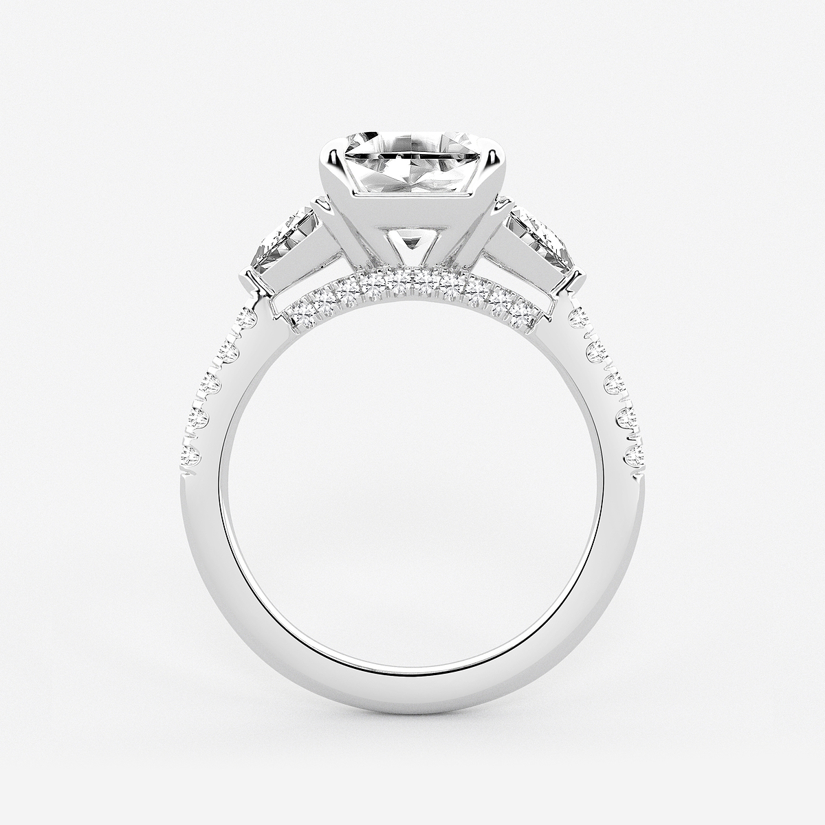 Additional Image 1 for  4 1/4 ctw Asscher Lab Grown Diamond Three-Stone Bridal Set