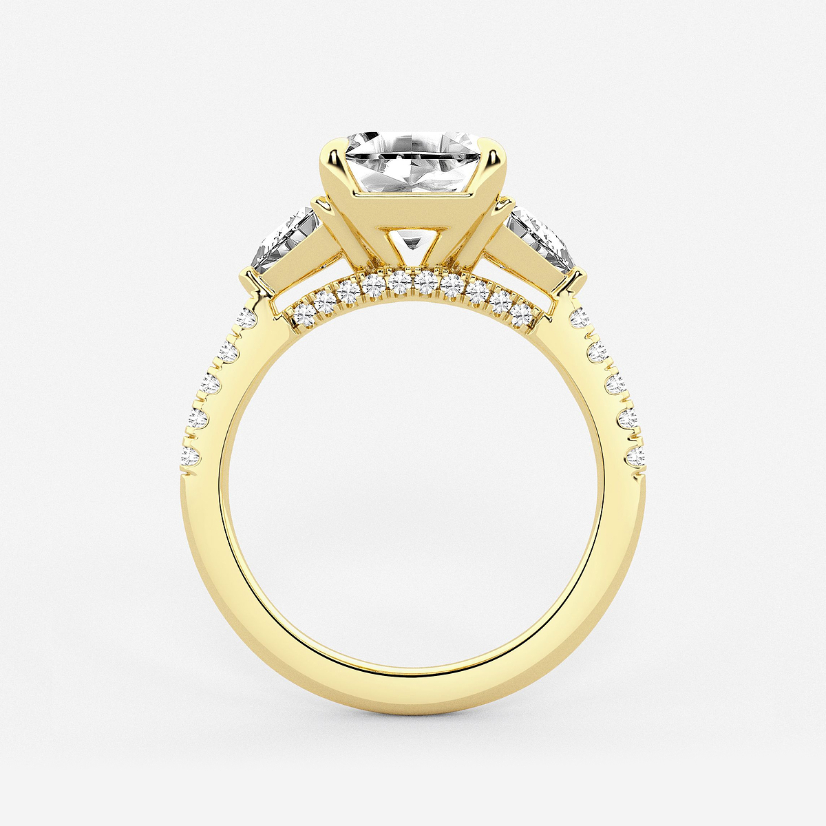 Additional Image 1 for  4 1/4 ctw Asscher Lab Grown Diamond Three-Stone Bridal Set