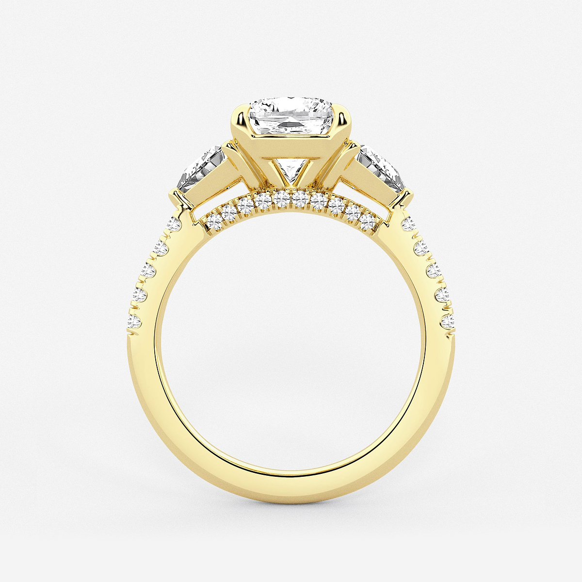 Additional Image 1 for  3 3/4 ctw Cushion Lab Grown Diamond Three-Stone Bridal Set