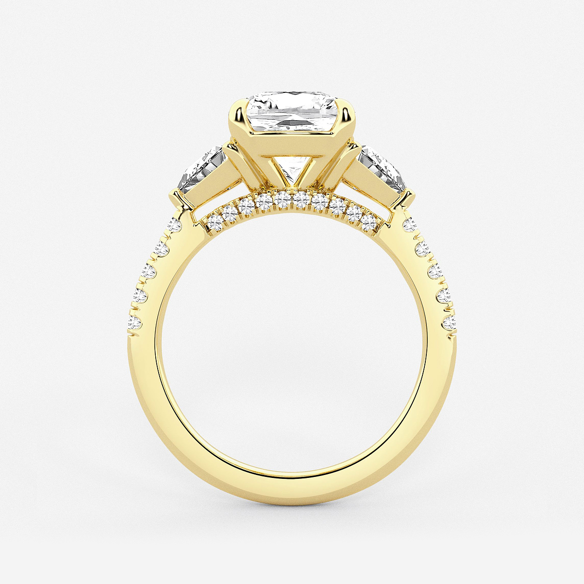 Additional Image 1 for  4 1/4 ctw Cushion Lab Grown Diamond Three-Stone Bridal Set