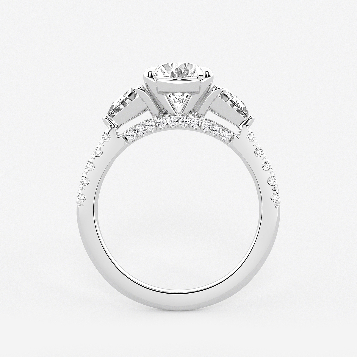 Additional Image 1 for  3 1/4 ctw Oval Lab Grown Diamond Three-Stone Bridal Set