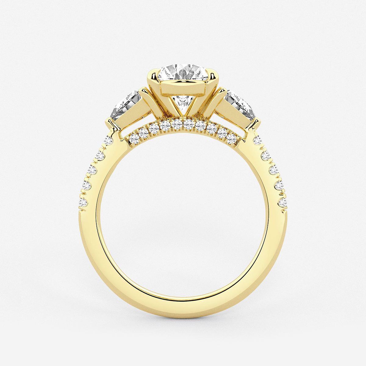 Additional Image 1 for  3 1/4 ctw Oval Lab Grown Diamond Three-Stone Bridal Set