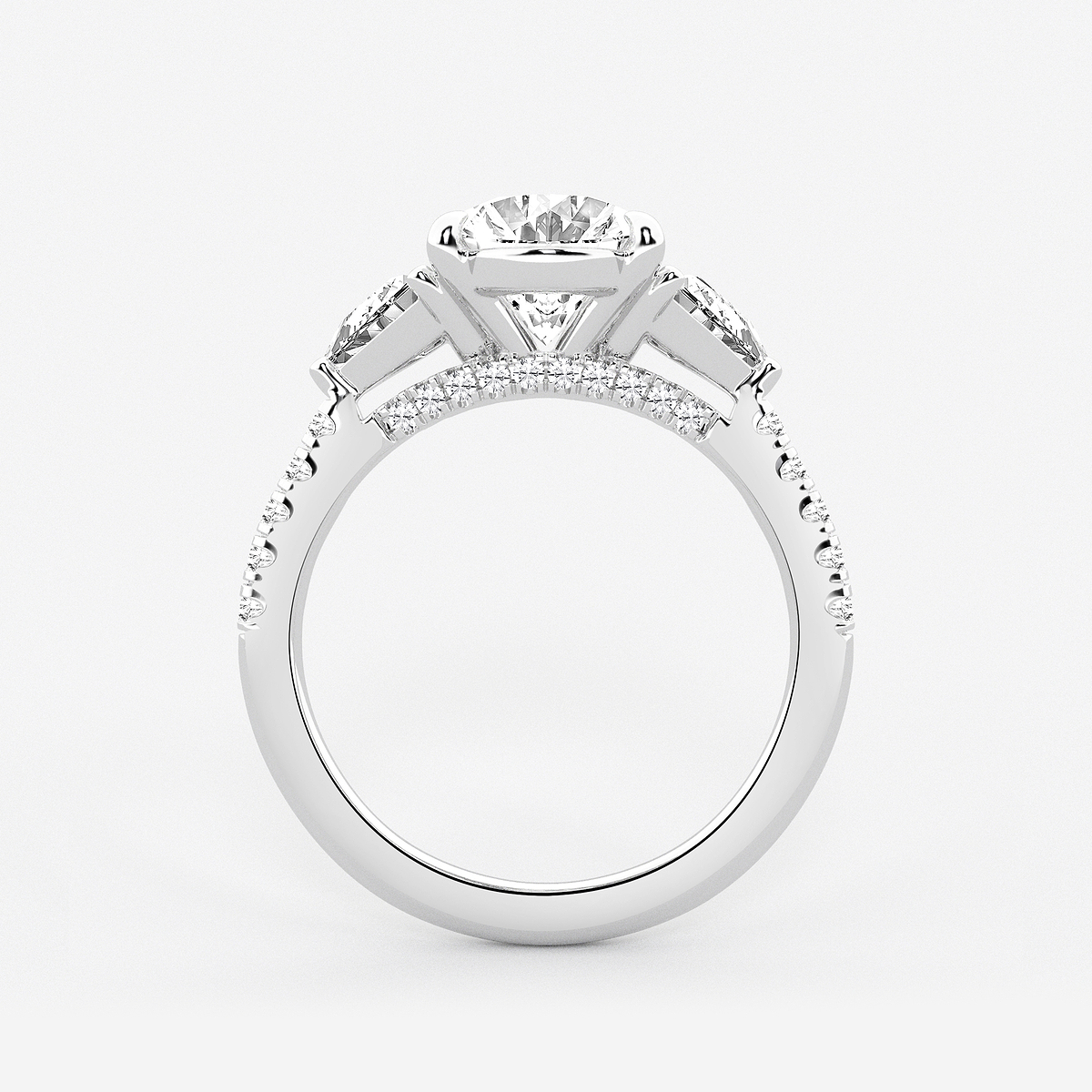 Additional Image 1 for  3 3/4 ctw Oval Lab Grown Diamond Three-Stone Bridal Set