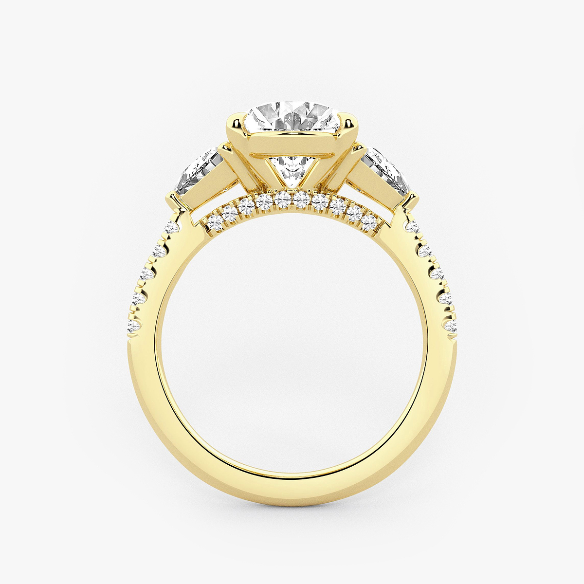 Additional Image 1 for  4 1/4 ctw Oval Lab Grown Diamond Three-Stone Bridal Set