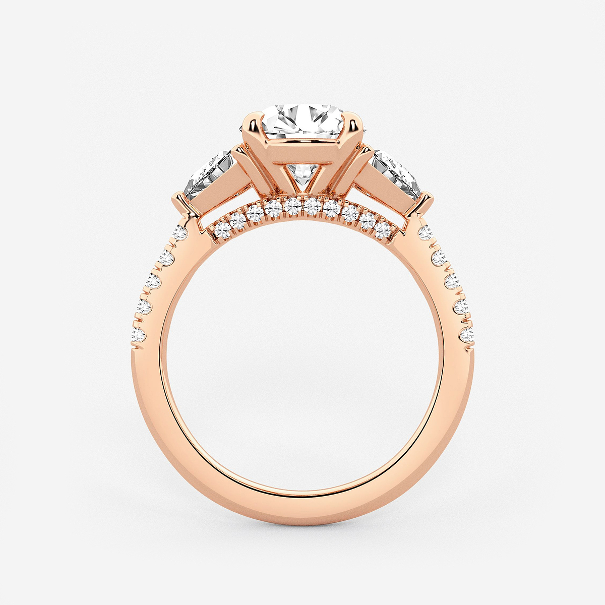 Additional Image 1 for  3 1/4 ctw Round Lab Grown Diamond Three-Stone Bridal Set