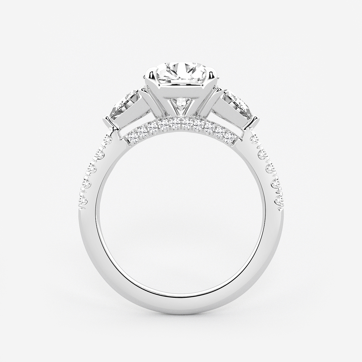 Additional Image 1 for  3 1/4 ctw Round Lab Grown Diamond Three-Stone Bridal Set