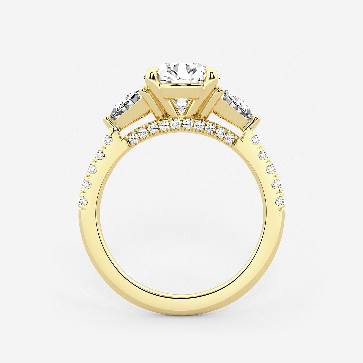 Additional Image 1 for  3 1/4 ctw Round Lab Grown Diamond Three-Stone Bridal Set