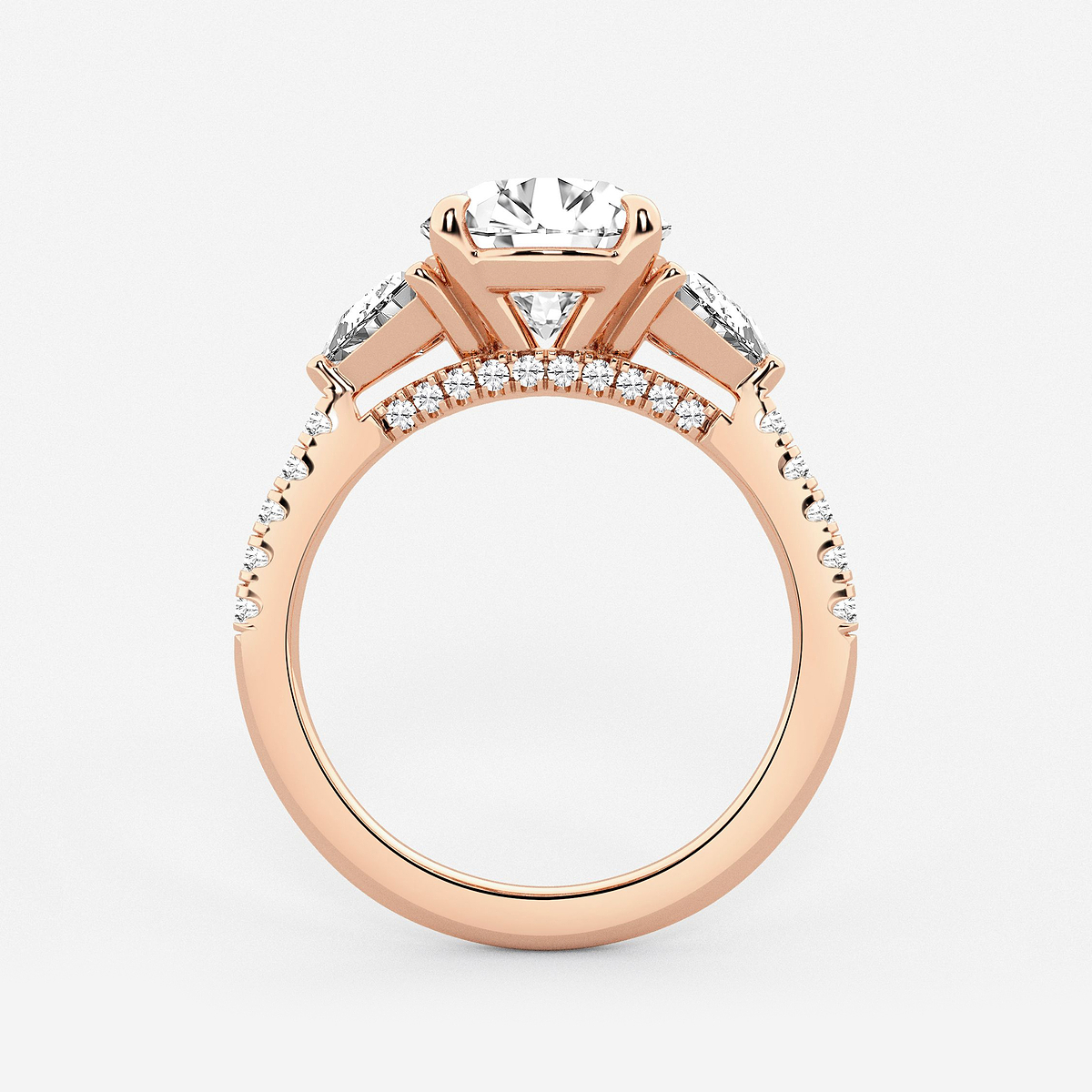 Additional Image 1 for  3 3/4 ctw Round Lab Grown Diamond Three-Stone Bridal Set