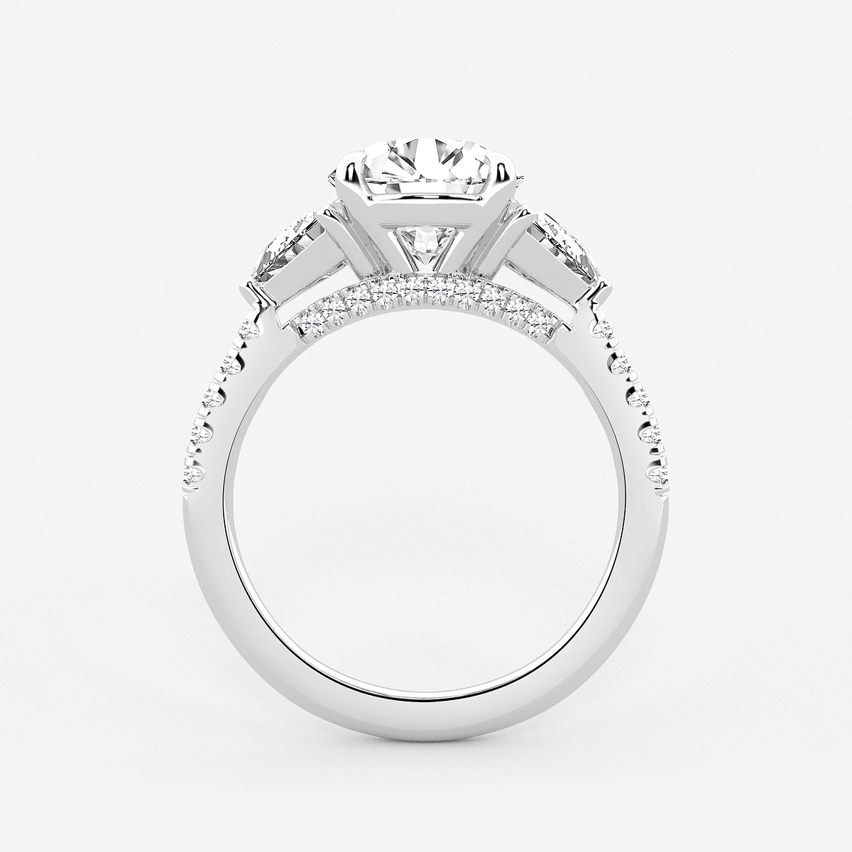 Additional Image 1 for  3 3/4 ctw Round Lab Grown Diamond Three-Stone Bridal Set