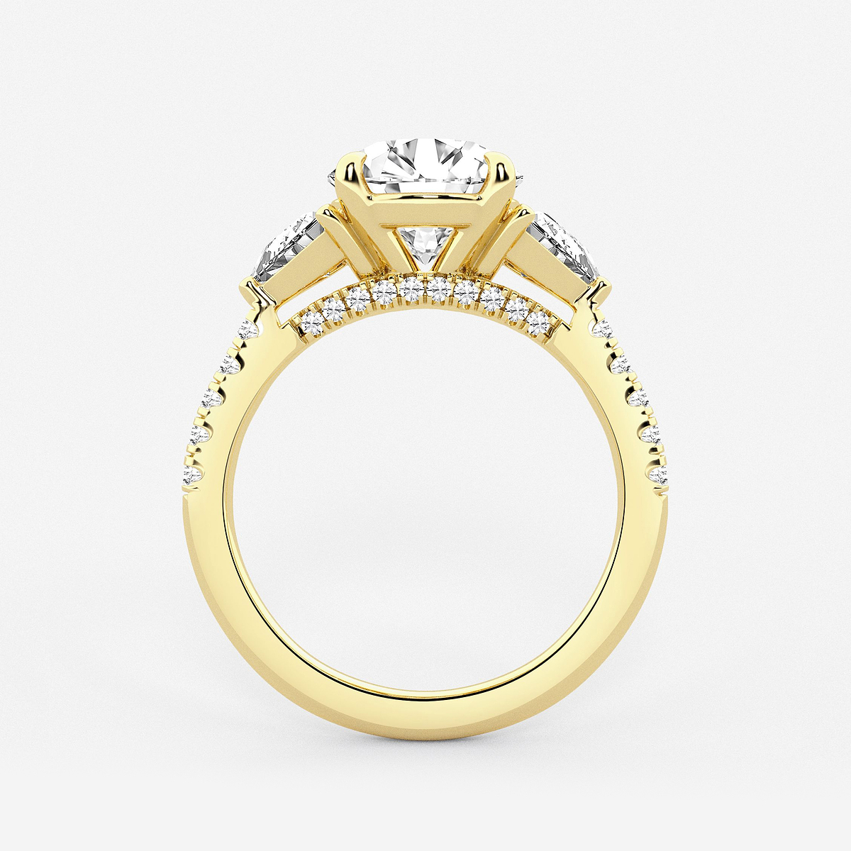 Additional Image 1 for  3 3/4 ctw Round Lab Grown Diamond Three-Stone Bridal Set