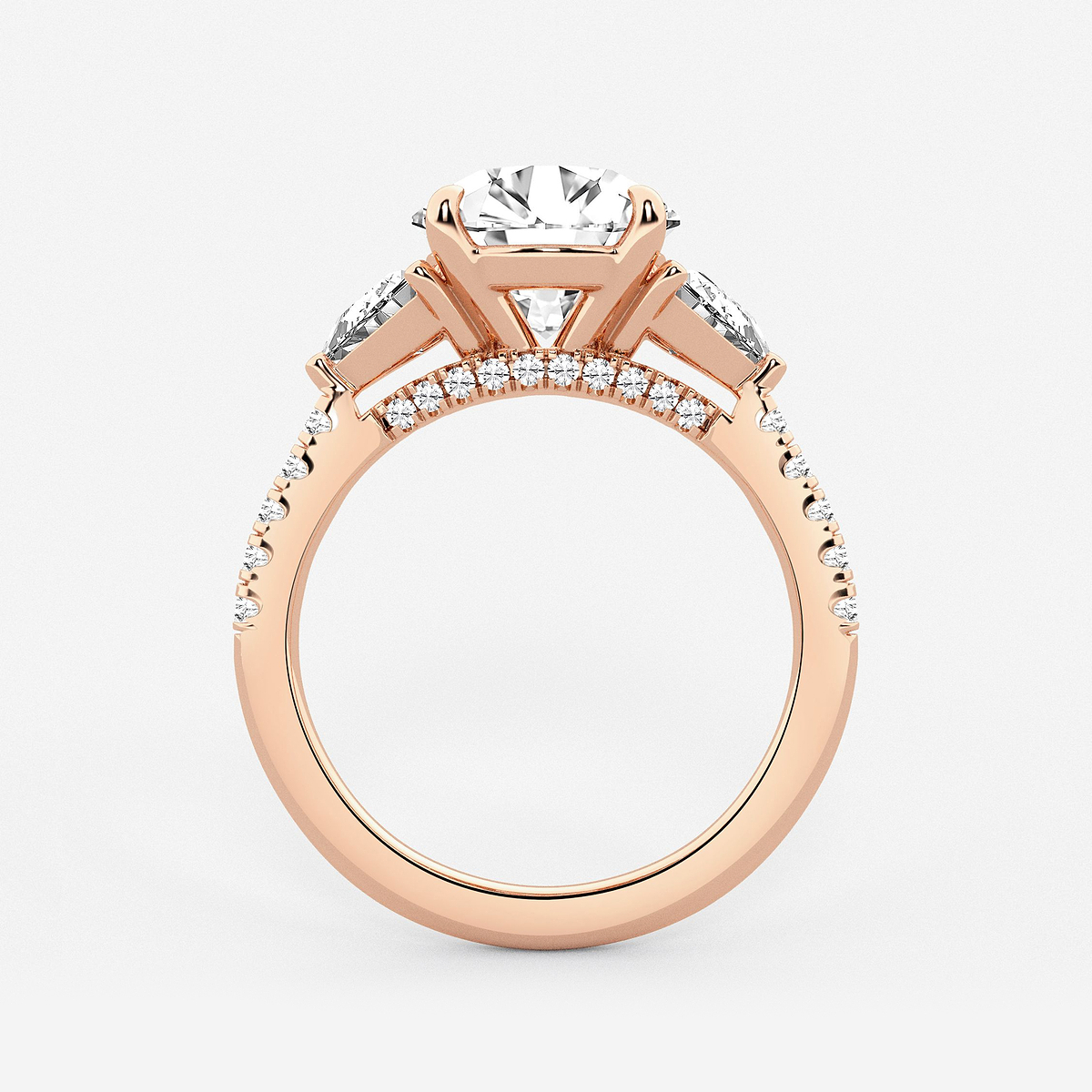 Additional Image 1 for  4 1/4 ctw Round Lab Grown Diamond Three-Stone Bridal Set