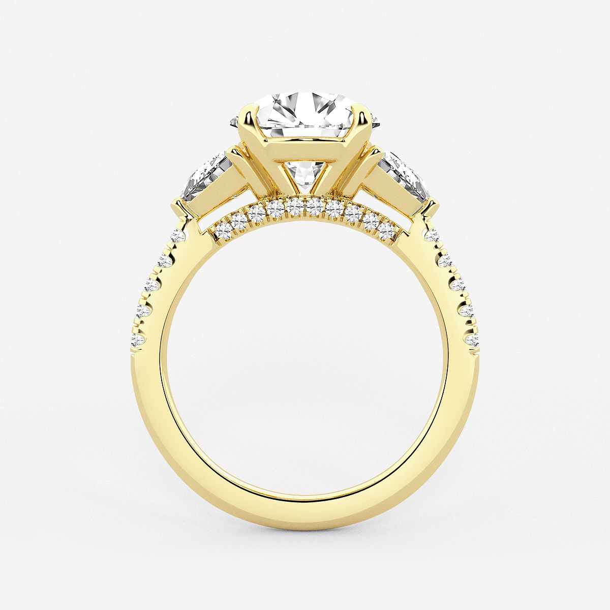 Additional Image 1 for  4 1/4 ctw Round Lab Grown Diamond Three-Stone Bridal Set