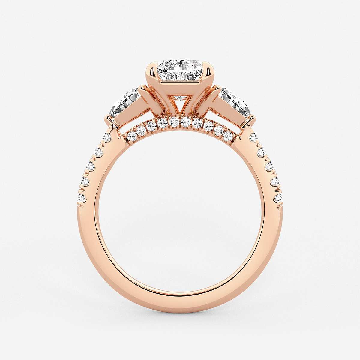 Additional Image 1 for  3 1/4 ctw Radiant Lab Grown Diamond Three-Stone Bridal Set