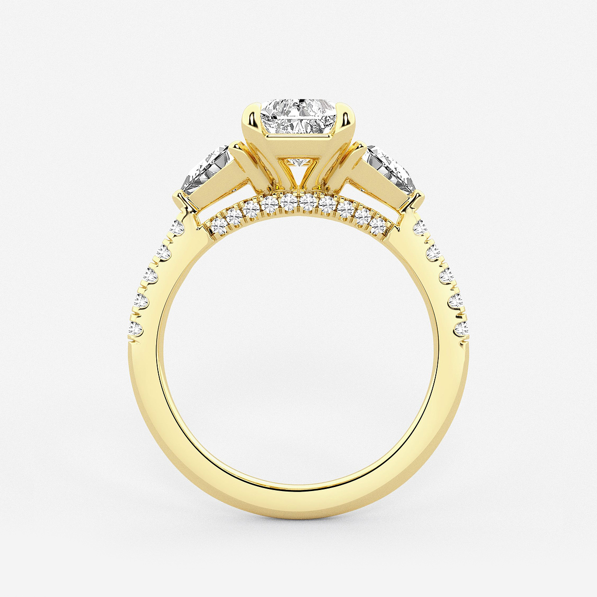 Additional Image 1 for  3 1/4 ctw Radiant Lab Grown Diamond Three-Stone Bridal Set