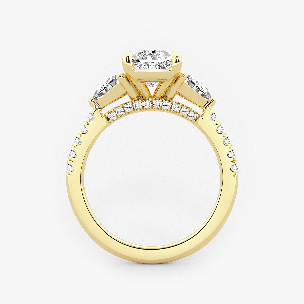 Additional Image 1 for  3 3/4 ctw Radiant Lab Grown Diamond Three-Stone Bridal Set