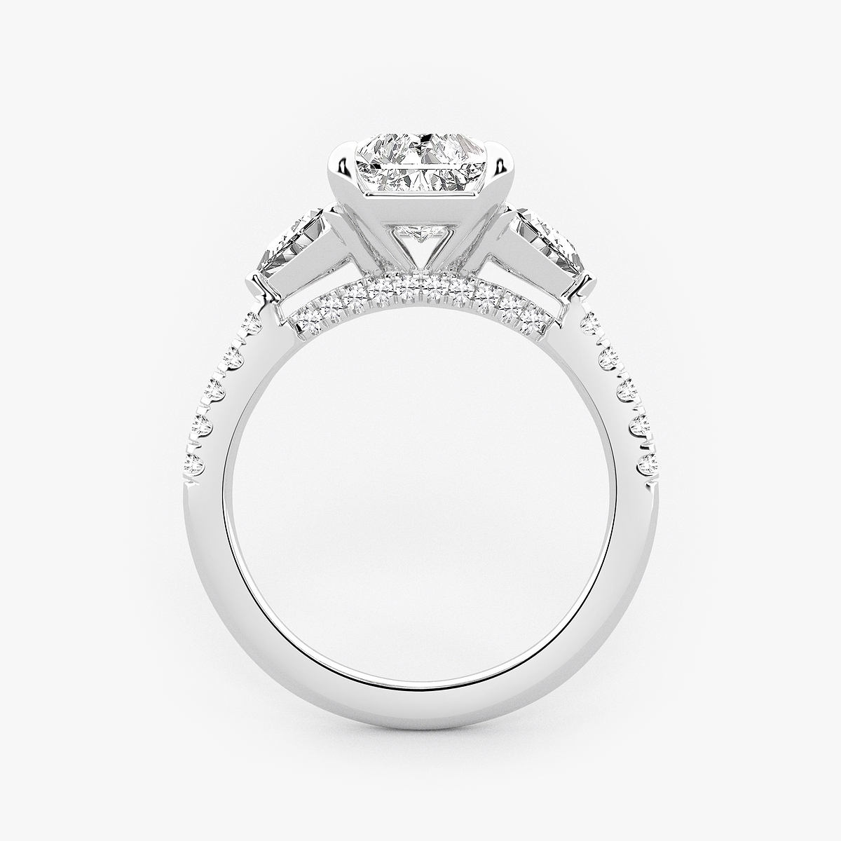 Additional Image 1 for  4 1/4 ctw Radiant Lab Grown Diamond Three-Stone Bridal Set