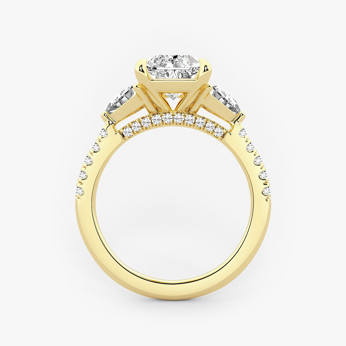 Additional Image 1 for  4 1/4 ctw Radiant Lab Grown Diamond Three-Stone Bridal Set