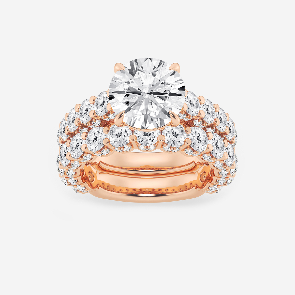 6 2/3 ctw Round Lab Grown Diamond Bridal Set
