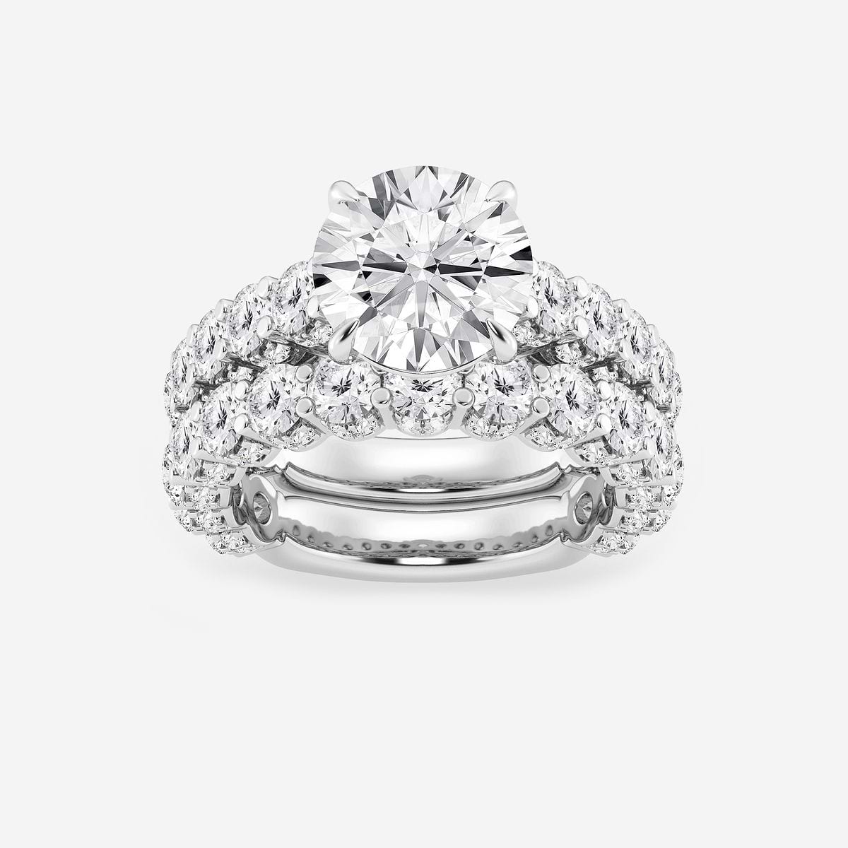 6 2/3 ctw Round Lab Grown Diamond Bridal Set