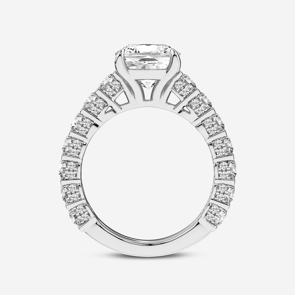 6 2/3 ctw Cushion Lab Grown Diamond Bridal Set 14K White Gold, FG, VS2+
