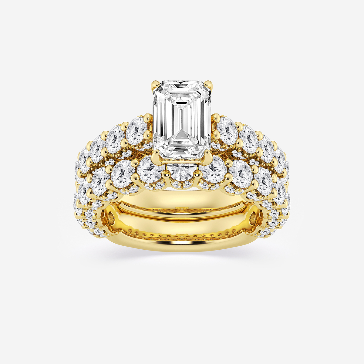 5 2/3 ctw Emerald Lab Grown Diamond Bridal Set