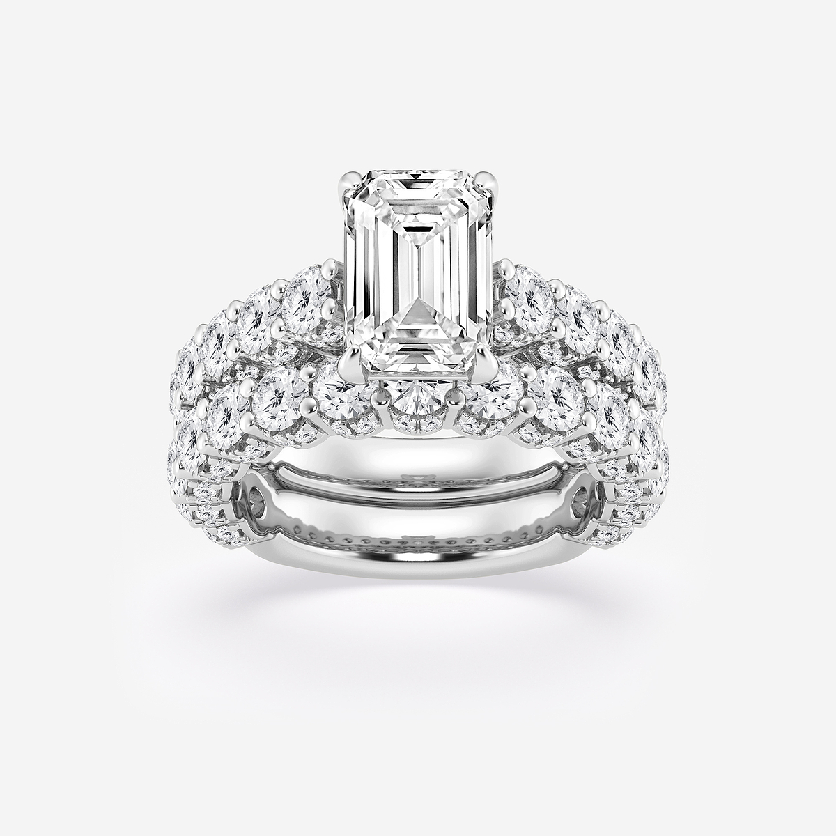 6 1/6 ctw Emerald Lab Grown Diamond Bridal Set