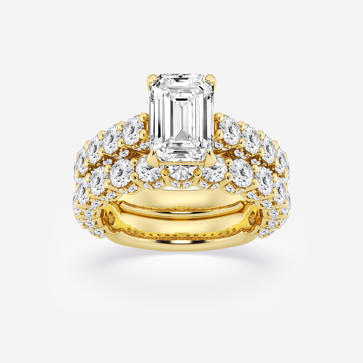 6 1/6 ctw Emerald Lab Grown Diamond Bridal Set