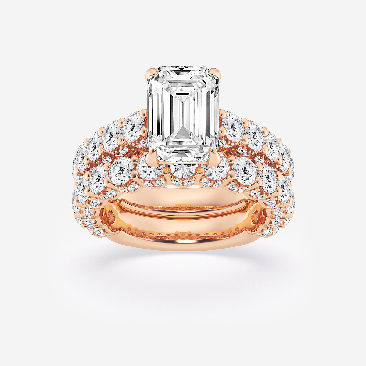 6 2/3 ctw Emerald Lab Grown Diamond Bridal Set