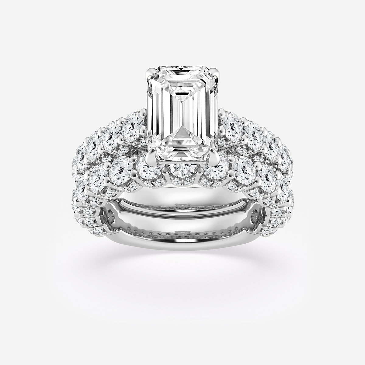 6 2/3 ctw Emerald Lab Grown Diamond Bridal Set