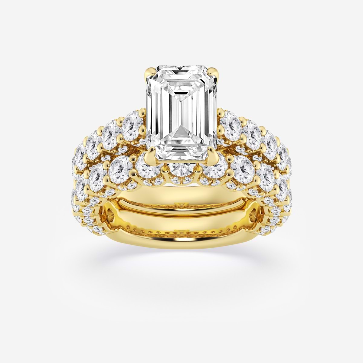 6 2/3 ctw Emerald Lab Grown Diamond Bridal Set