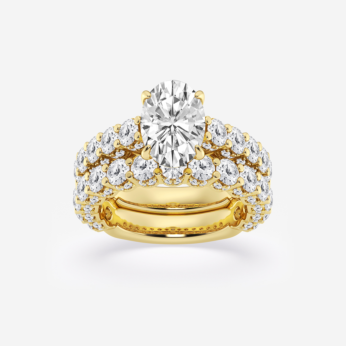 5 2/3 ctw Oval Lab Grown Diamond Bridal Set
