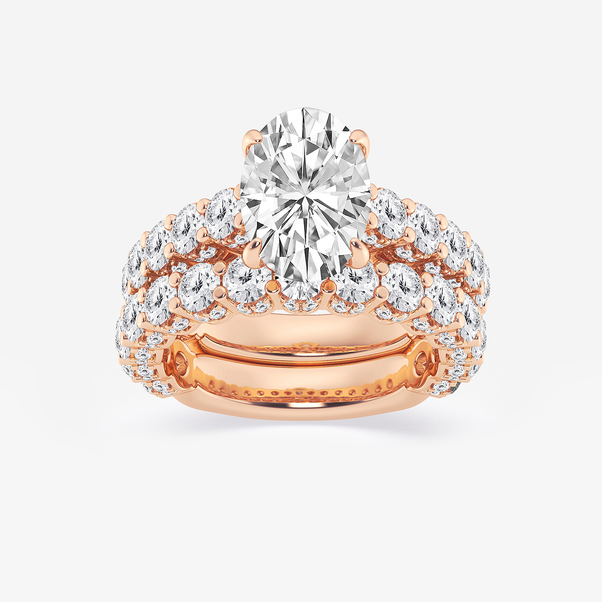 6 1/6 ctw Oval Lab Grown Diamond Bridal Set