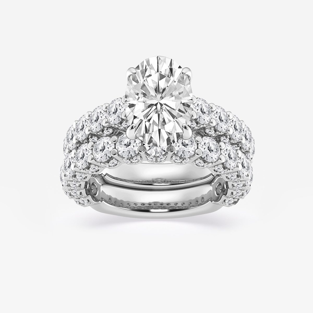 6 1/6 ctw Oval Lab Grown Diamond Bridal Set