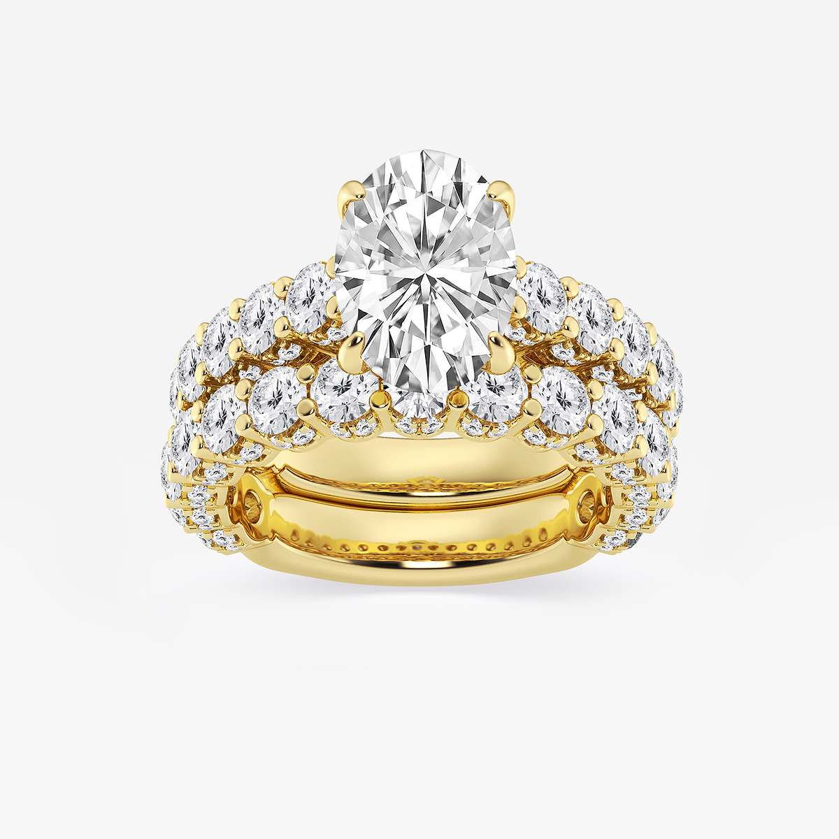 6 1/6 ctw Oval Lab Grown Diamond Bridal Set