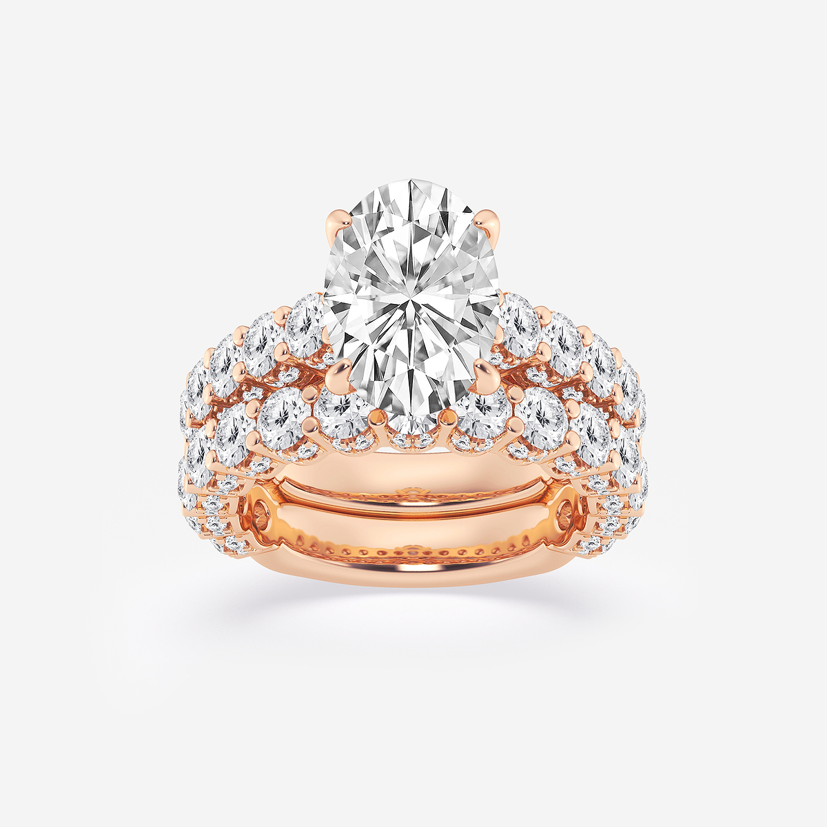 6 2/3 ctw Oval Lab Grown Diamond Bridal Set