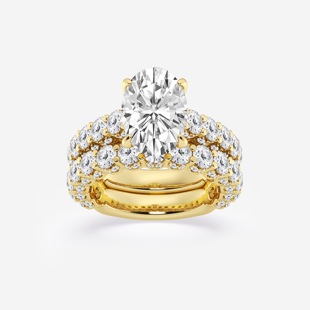 6 2/3 ctw Oval Lab Grown Diamond Bridal Set
